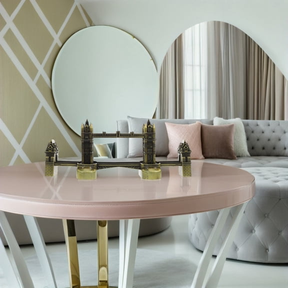 WHAMVOX London Tower Bridge Model Metal Sculpture Creative European Style Craft Souvenir Ornaments For Home Office Decor Photography Props