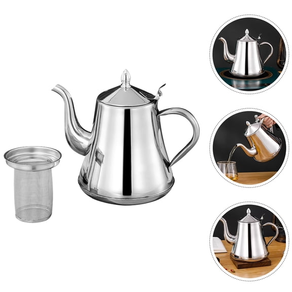 DECORNIJIA Tea Kettle Stovetop Stainless Pot Silver 1Pcs