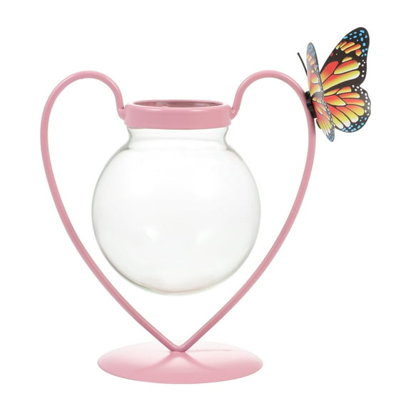 WHAMVOX Love Flower Pot Heart Hydroponic Vase Indoor for Flowers Succulent Planters Retro Decor Office Pink