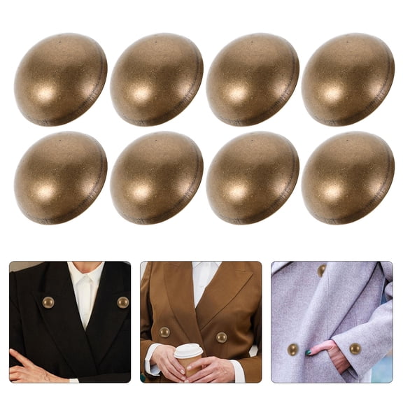 WHAMVOX MLINS 10 Pcs Mushroom Shape Round Buttons 2 40X2 40X1 20CM Golden Color