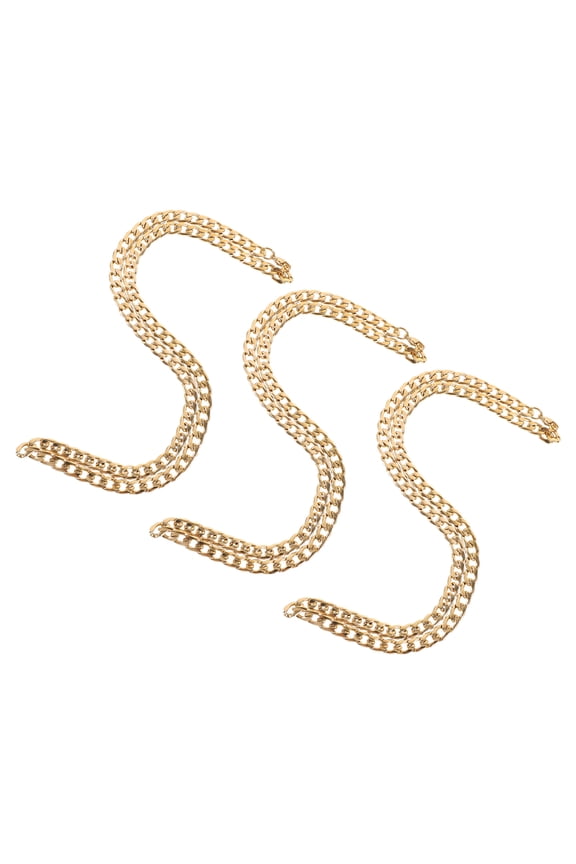 MLINS 3 Pcs Punk Necklace Decorative Golden Chain Metal Male Necklace Hip Hop Jewelry Accessories