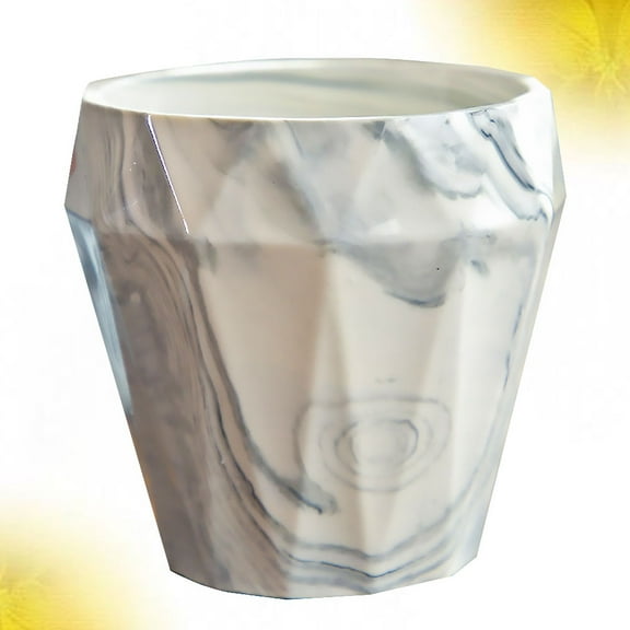 WHAMVOX  Marble Flower Pot Clay Succulent Holder Pots for Plants White