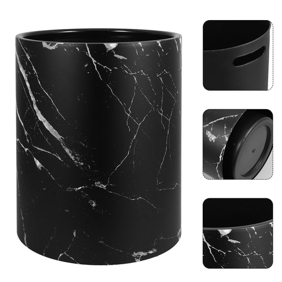 WHAMVOX Marbling Trash Can Lidless Trash Can Marble Pattern Round Garbage Can Wastebasket