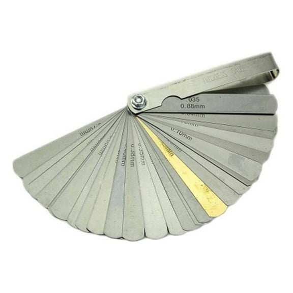 WHAMVOX Master Feeler Gauge Gap Measure Gap Measuring Tool 32-Piece Stainless Steel Dual Marked Metric Imperial Reading Combination Tool for Measuring Gap Width Thickness Imperial Metric Sizes