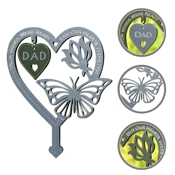 WHAMVOX Memory Metal Cemetery Garden Stake Memorial Yard Decoration