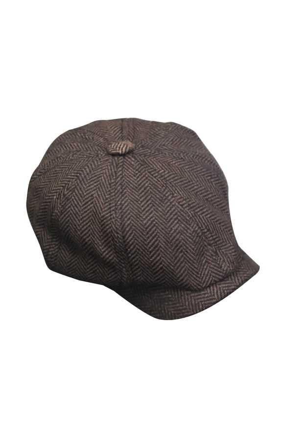 Men Beret Newsboy Sunscreen Hat Wram Flat Bakerboy Hat Size (Coffee)