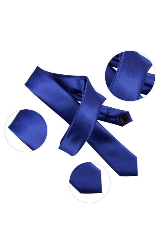 Men Leisure Slim Narrow Arrow Necktie Tie (Navy Blue)