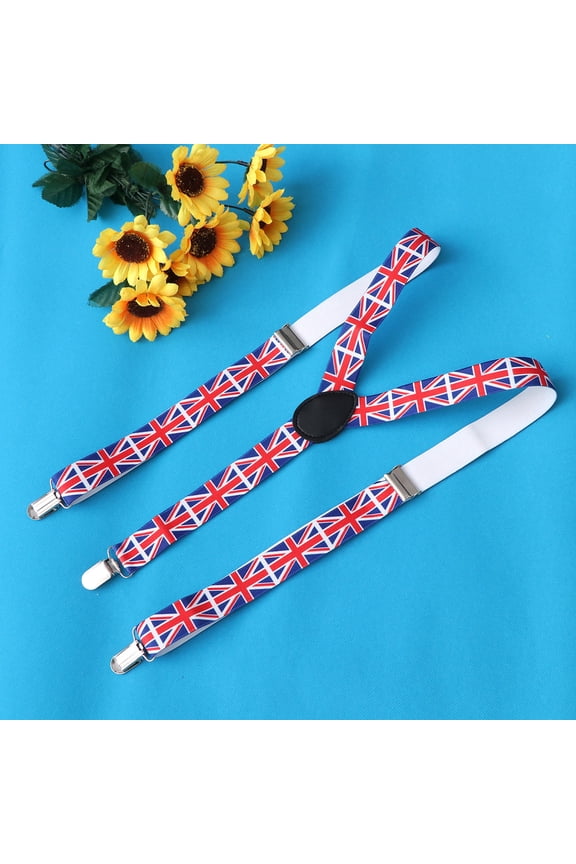 Men Suspenders Suit for Flag Printed Hanger Belt Adjustable Jeans Man and Women