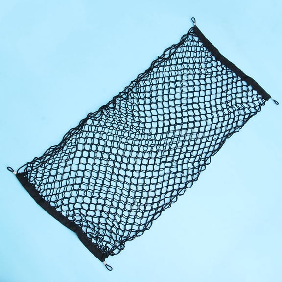 WHAMVOX Mesh Storage Net Car Trunk Cargo Organizer with 4 Hooks Auto Accessory - 110x50cm (Black)