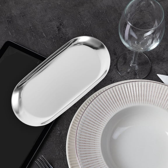 WHAMVOX Metal Tip Tray Serving Plate for Restaurant Use, Change Tray and Tip Holder for Food Service