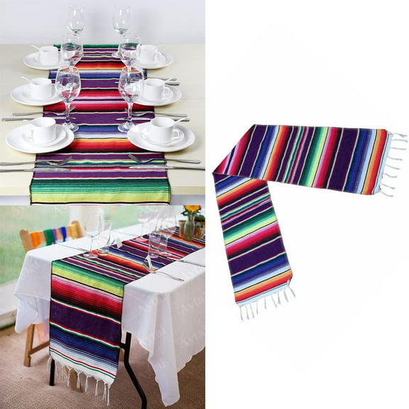 WHAMVOX Mexican Style Colorful Table Runner for Home Decor Art Perfect for Holidays and Parties 35x215cm