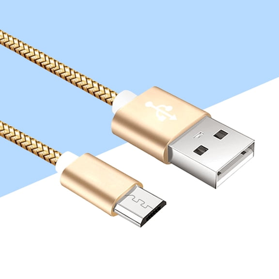 WHAMVOX Micro USB Nylon Braided USB Cable Charging Cable Cord Extra Long Tangle- Cable for (Gold)