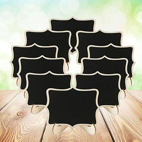 WHAMVOX Mini Blackboard with Stand for Home Use Made of Boxwood 10 Pieces Desktop Chalkboards 3.94 x 2.76 inches