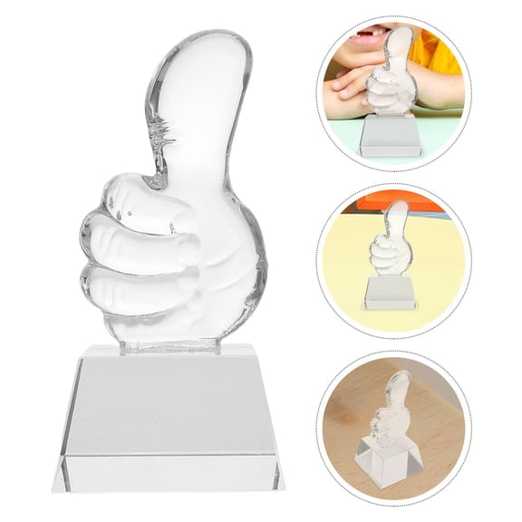 SKISUNO Transparent Crystal Thumbs Up Trophy Award for Sports and Game Recognition