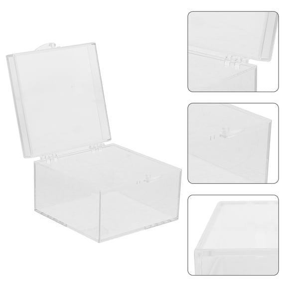WHAMVOX Mini Cube Containers Small Specimen Case Clear Cases Storage Boxes White