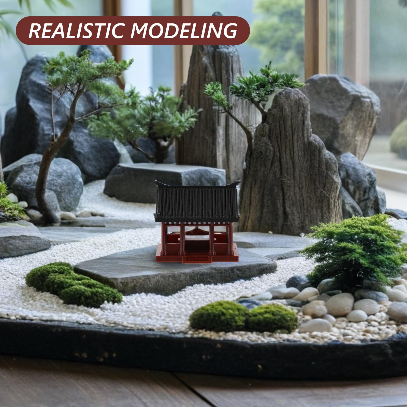 JOICE GIFT Desktop Japanese Zen Garden Kit – Includes Rake, Sand, Stones, Burner & Bridge (8.5" X 7")