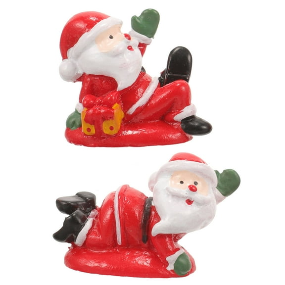WHAMVOX Mini Santa Claus Figurine Resin Decoration for Xmas Red Color Ideal Christmas Gift 3.5 Inch