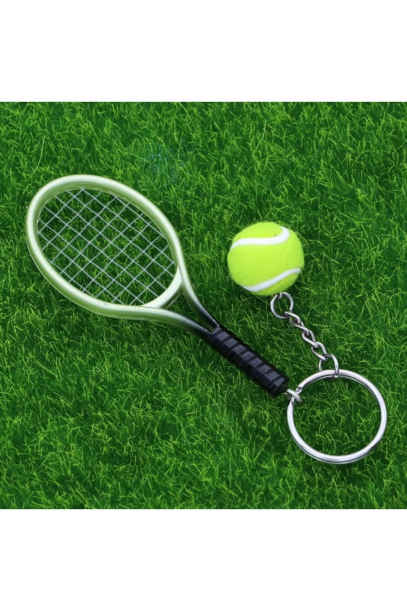 Mini Tennis Racket Keychain PVC Key Accessory Red 12x3.7x2cm Perfect for Keys and
