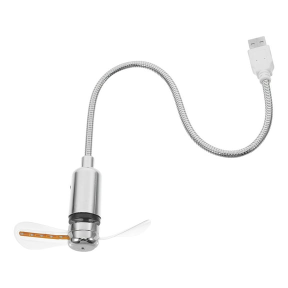 WHAMVOX Mini USB Fan with 64 Colorful LED Patterns Circular Display (Silver)