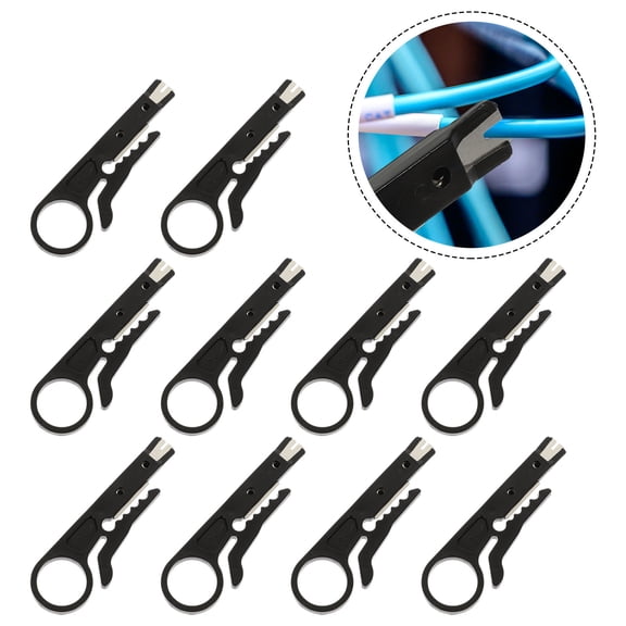 WHAMVOX Mini Wire Strippers for CAT5 CAT6 Cables with Cutting Function Made of ABS Steel Black Color