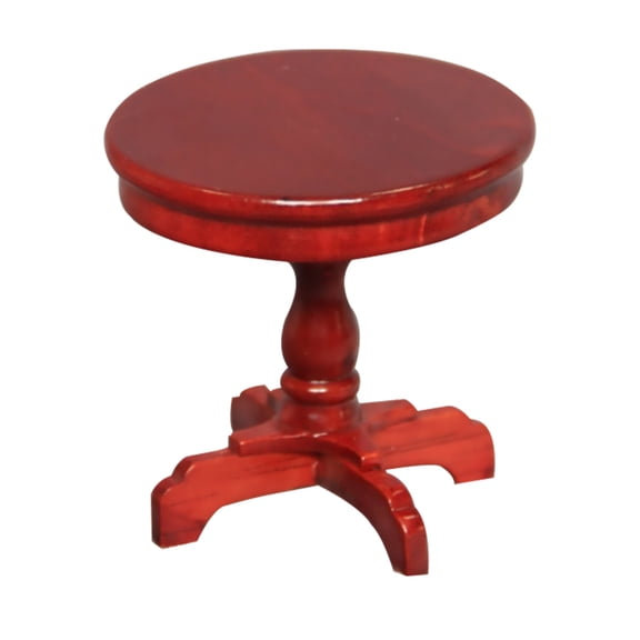 WHAMVOX Miniature Dollhouse End Table 1:12 Scale Wooden Furniture Wooden Small Round Table Round Side Tea Table Model For Dollhouse Decoration