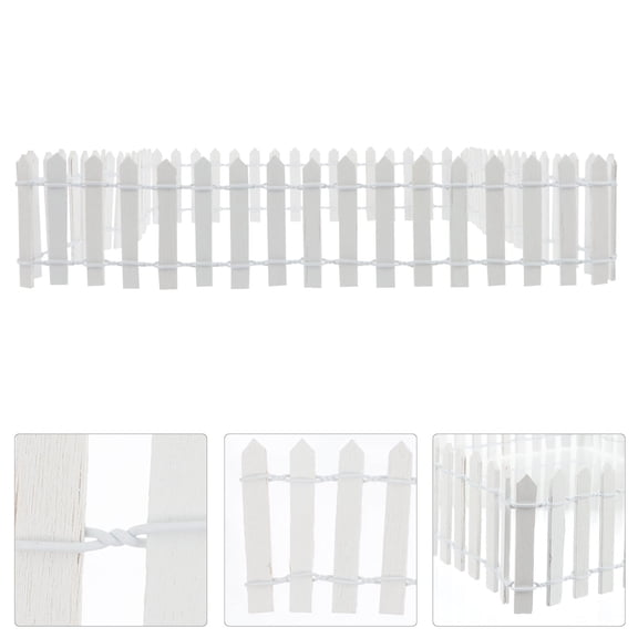 DECORNIJIA Model Picket Fence Mini Fence White Wood 1Pack