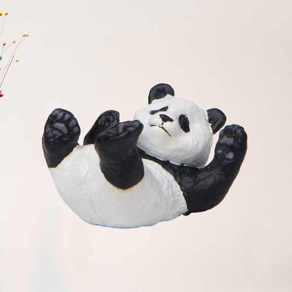ROMANSENTIAL animal figurines Panda Micro Landscape Ornament Resin 1 Pcs Black and White Miniature