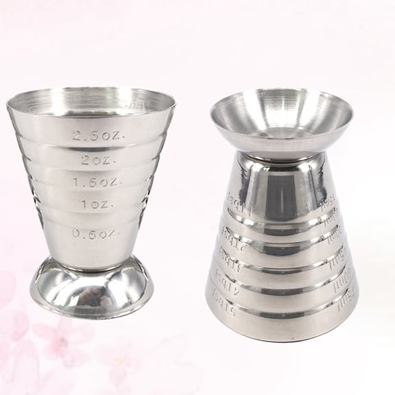 YSNOOWE Stainless Steel Plated Silver Measurer Cup with Tapered Design for Precise Kitchen Use