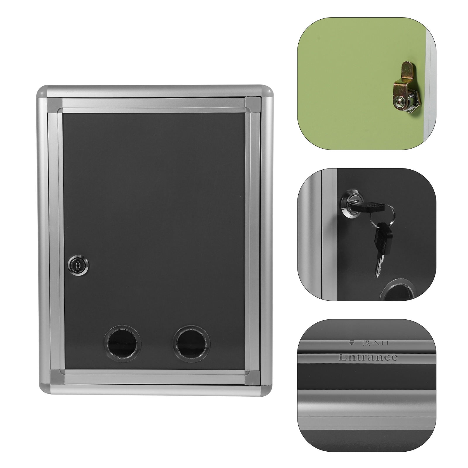 WHAMVOX Modern Post Wall-mounted Suggestion Box Office 32.50X24.50X11.00CM Silver