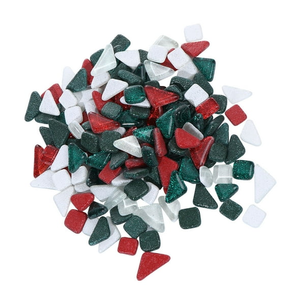 WHAMVOX  Mosaic Green Crystal Particles Handmade Crafts Decorative Stones