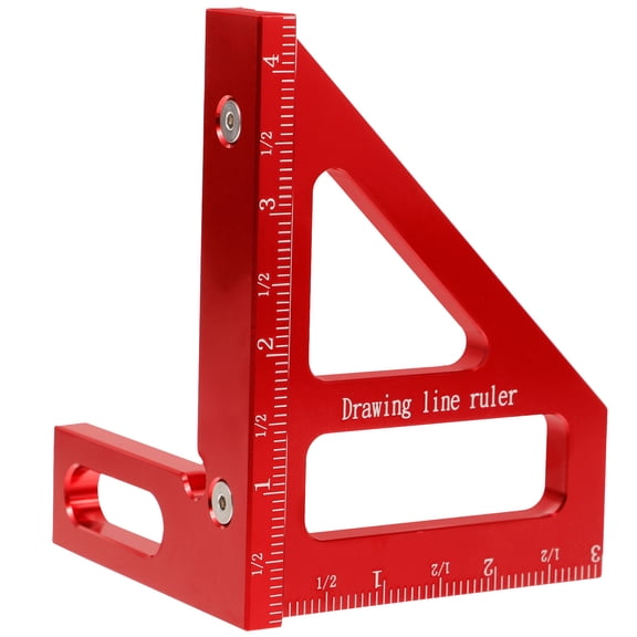 SEWCHICS Multifunctional Square Tool Multi-angle Measuring Ruler Red Aluminum Alloy 1Pcs