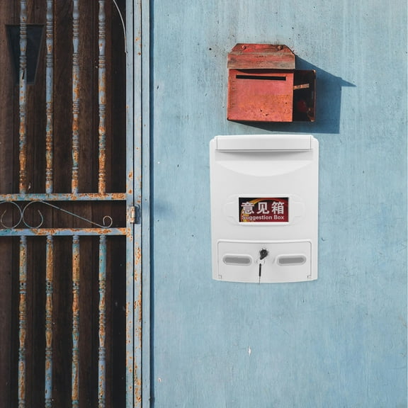 WHAMVOX Multi-Functional Locking Mailbox Replacement Suggestion Box Cash Document Drop Box Safe Wall Mount Suggestion Box For Privacy And Security
