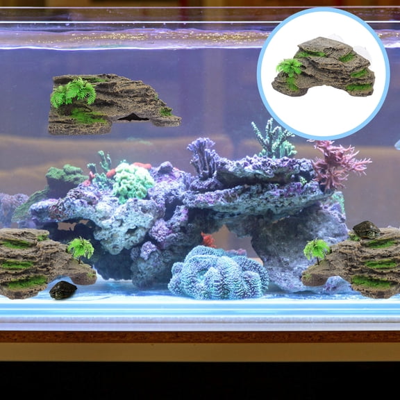 WHAMVOX Multi Resin Turtle Platform for Decor with Suction Cups Suitable for Most Tanks 7.87"x3.94"x2.76"