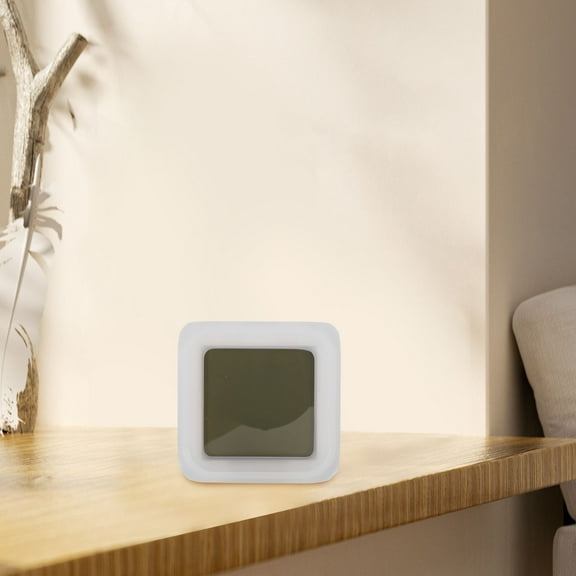 WHAMVOX Multi-function Alarm Clock LED Digital Clock Calendar Thermometer Display Clock (White)