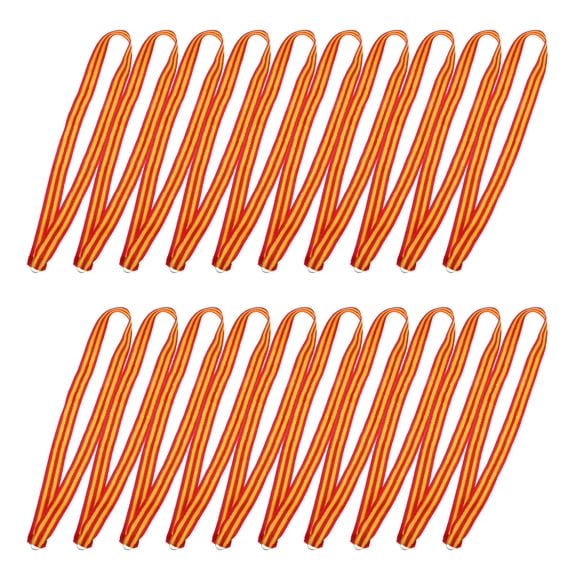 WHAMVOX MultiColor Medal Neck Ribbons for Sports Party Decoration Made of Durable Polyester Cotton and Alloy 20Pcs