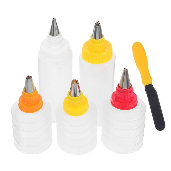 WHAMVOX MultiPurpose Cookie Decoration Squeeze Bottle Set 6pcs PP Icing Tools for Baking and Decorating