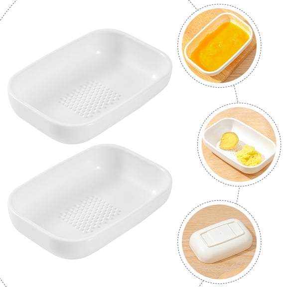 WHAMVOX 2-Pack Multifunctional Handheld Garlic Grater and Kitchen Tool, White ABS Plastic Design