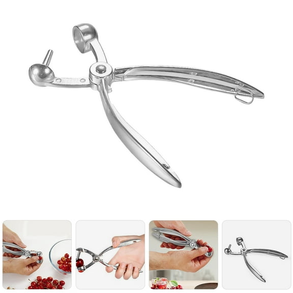 WHAMVOX Multifunctional Cherry Pitter and Date Corer Stainless Steel Fruit Pit Remover for Cherries Olives and Dates