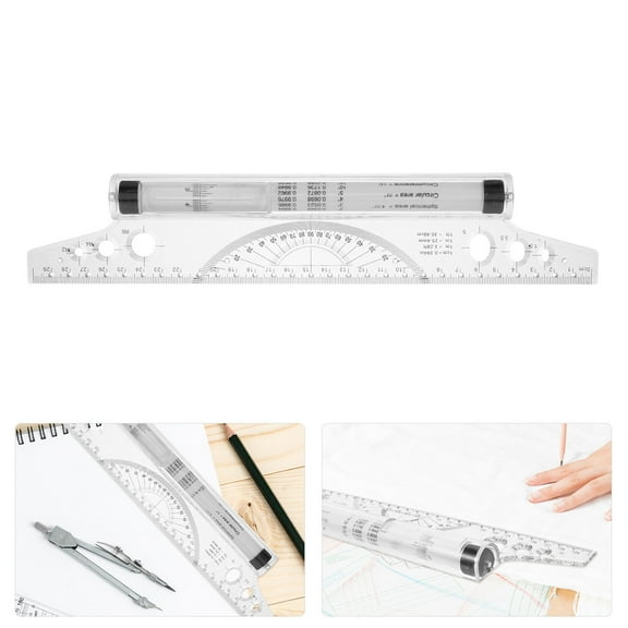 WHAMVOX Multifunctional Parallel Ruler for Students White Plastic Durable with Clear Scale 30 Centimeter