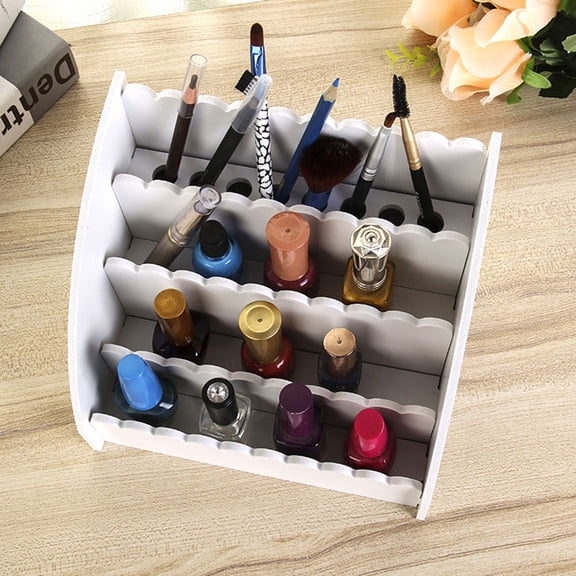 WHAMVOX Multipurpose Saving Space Desktop Comestics Toiletry Organizer 4 Compartment Makeup Storage Box Case Office Accessories Holder (White)