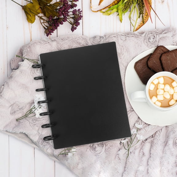 WHAMVOX Mushroom Button Card Book Mini Scrapbook Holder Photo Album Black