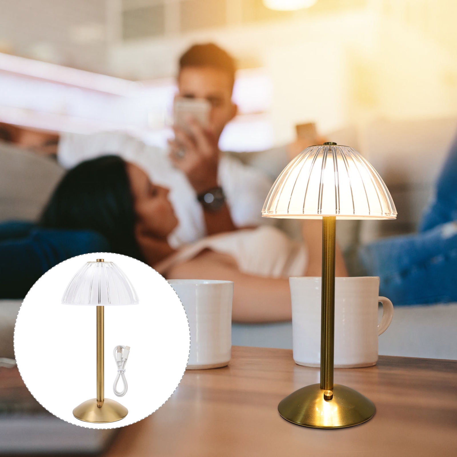 WHAMVOX Mushroom Table Lamp with Touch Sensor for Home Use LED Bedside ...