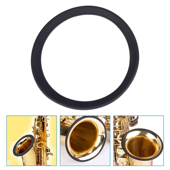 SKISUNO Saxophone Mute for Tenor Sax Saxophone Mute Ring Black Simple Design 1Pack 5.3*5.3in
