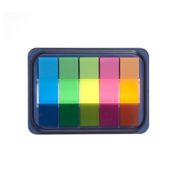 WHAMVOX Neon Self Adhesive Memo Notes for Book Page Markers Writable PET Material 200 Pieces 5 Colors