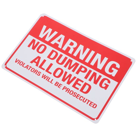 WHAMVOX No Dumping Violators Will Be Prosecuted Sign Security Caution Sign Private Property Iron Door Sign Public Area Warming Sign