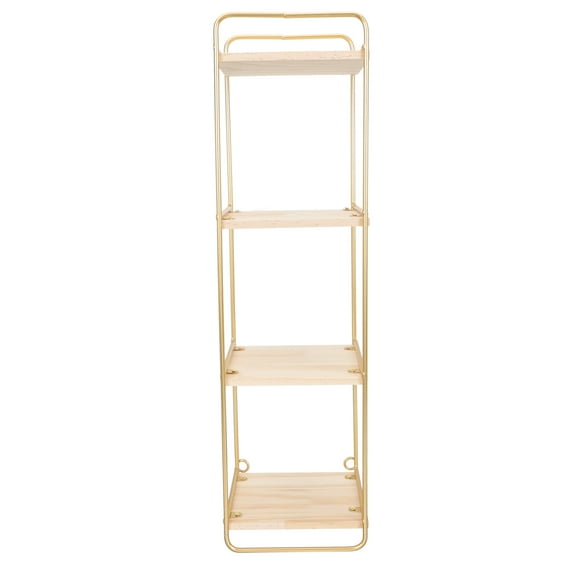 ROMANSENTIAL Plated Gold Wall Shelf with Nordic Style Multi Layer Storage Rack and Punch Free Hanging Display