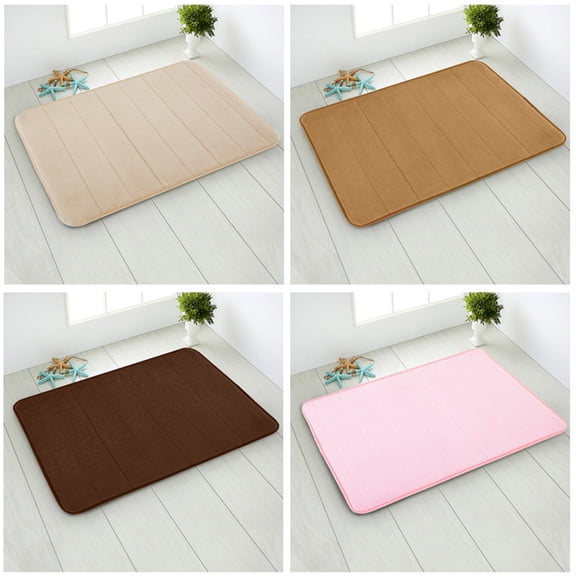 WHAMVOX  Non-slip Floor Mat Bathroom Memory Foam Mats Rugs for Tile Low Pile Back Khaki