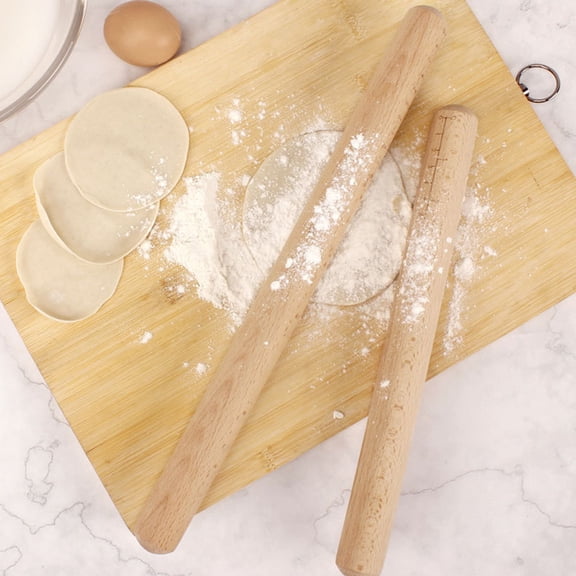 WHAMVOX NonStick Rolling Sticks for Baking and Dumplings Light Brown Synthetic Material for Kitchen Use 30cm