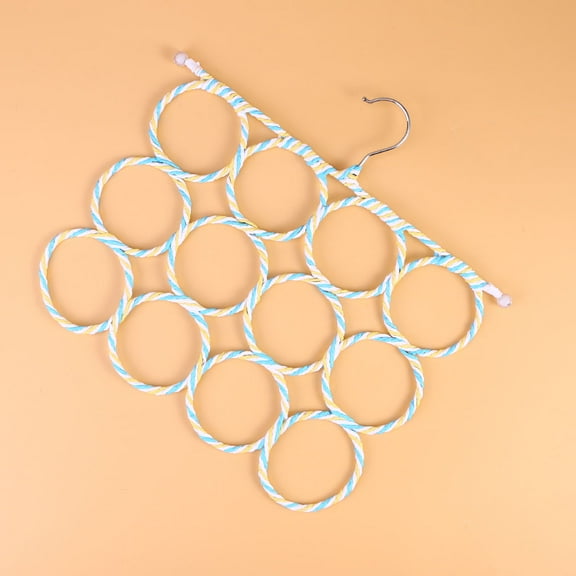 WHAMVOX Novelty Foldable 12-Ring Eco-friendly Paper Rattan Scarf Hanger Towel Tie Holder Rack (Random Color)