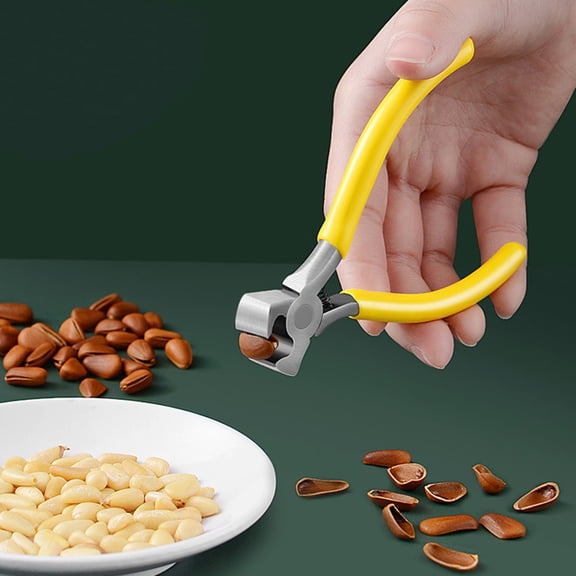 WHAMVOX Nuts Melon Seed Pliers Nut Cracking Utensil Pine Nut Sheller 10.5X7X1CM Yellow